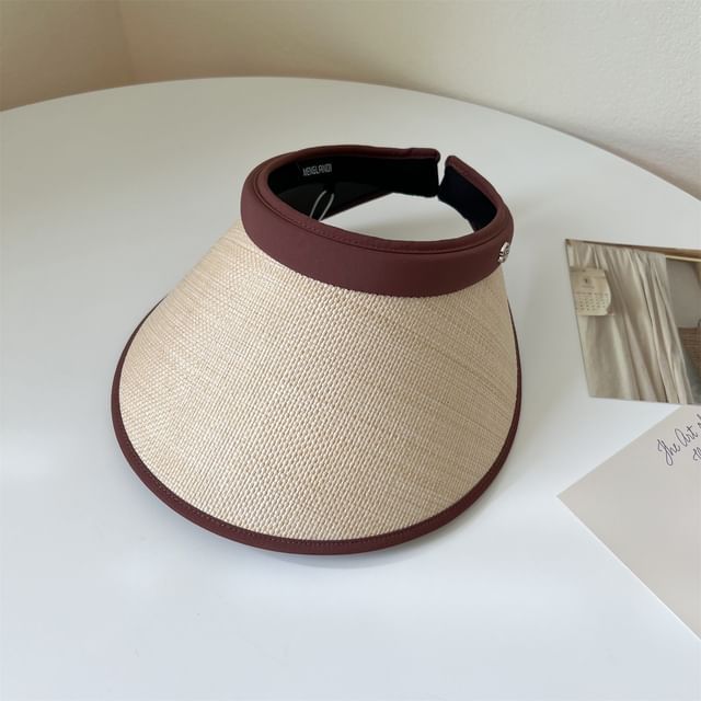 Hat Piped Straw Sun