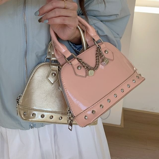 Bag Crossbody Leather Studded Faux