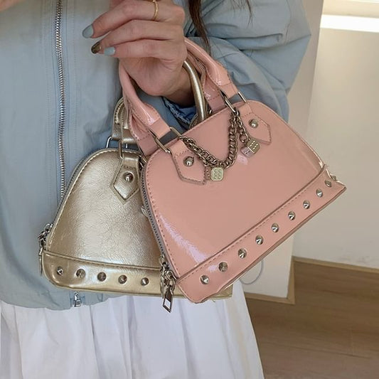 Bag Crossbody Leather Studded Faux