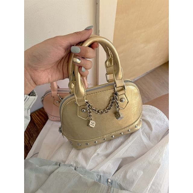 Bag Crossbody Leather Studded Faux