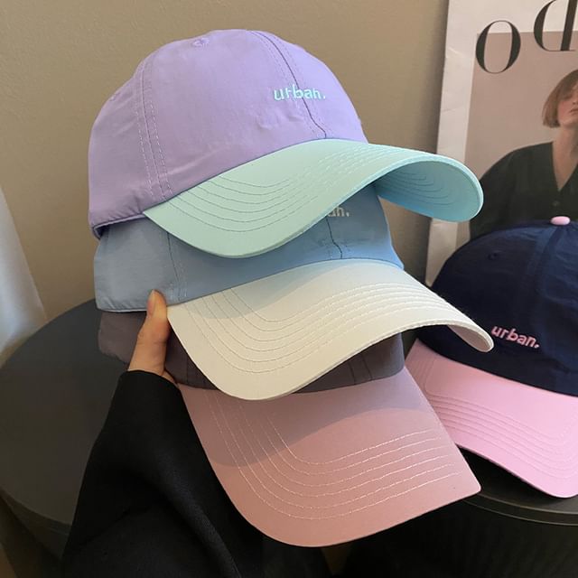 Cap Two-Tone Embroidered Baseball Lettering