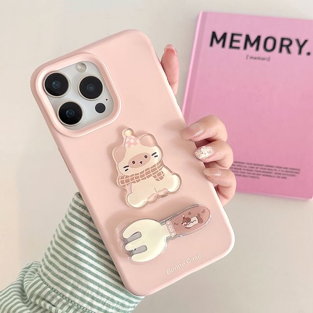 / Stand Fork Cat Case Phone Set
