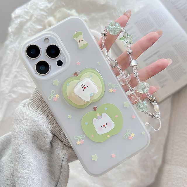 / Set Decoration Phone Strap Rotatable Adhesive Apple Dog Case