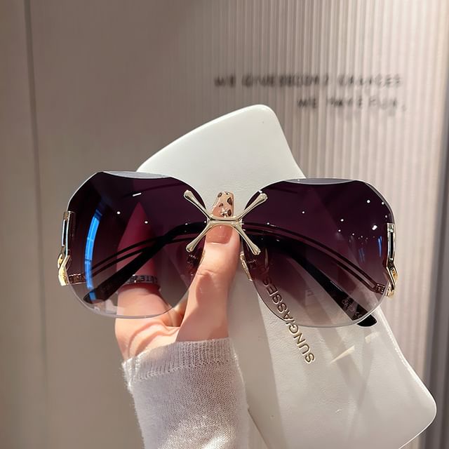 Case (Various Frameless Gradient Set: Sunglasses Designs) + Cleaning Cloth