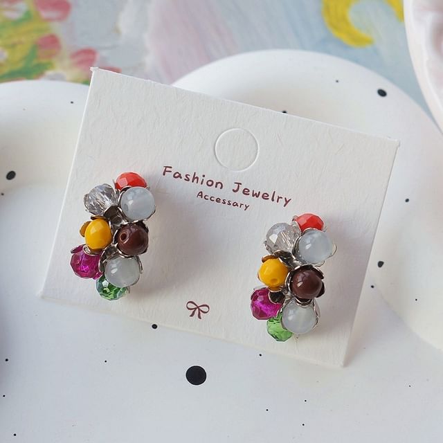 Bead Silver Earring Sterling Stud 925