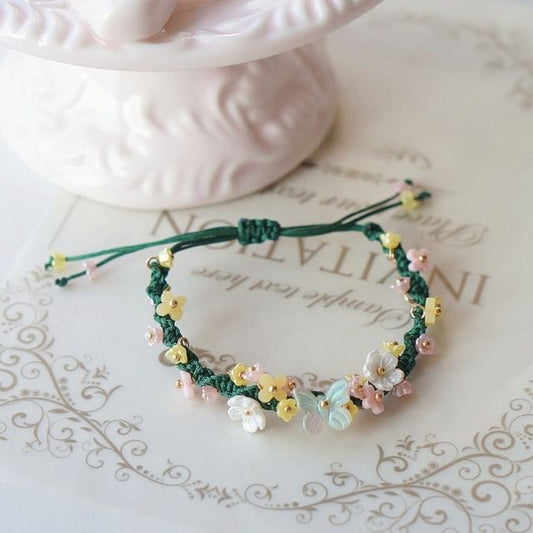 Bead Bracelet Flower String