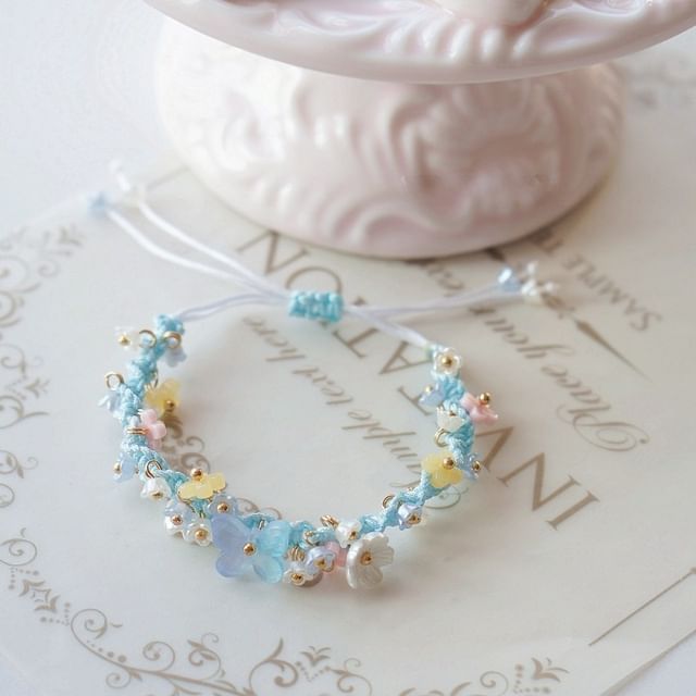 Bead Bracelet Flower String