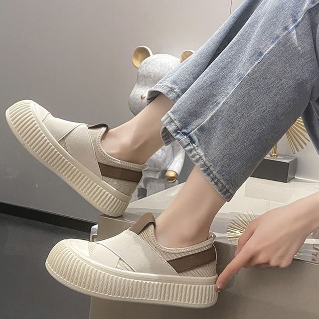 Sneakers Platform Slip-On Mesh