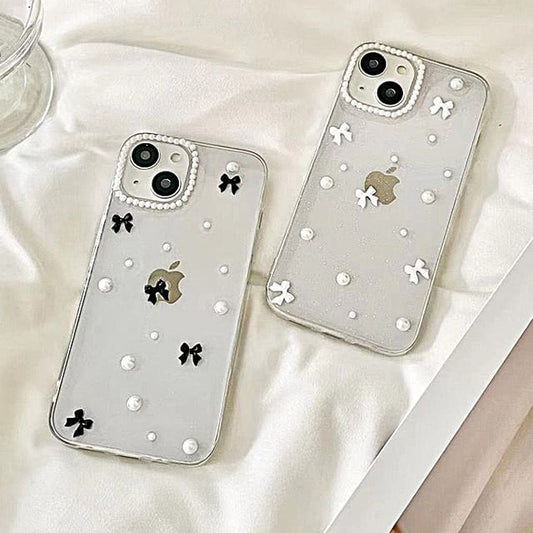 iPhone Case Pearl Bow Faux