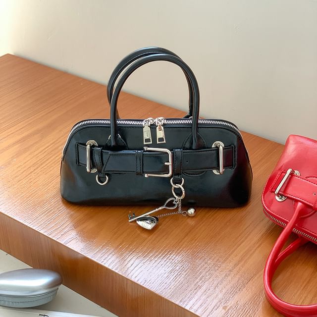 Bag Shoulder Faux Buckled Leather