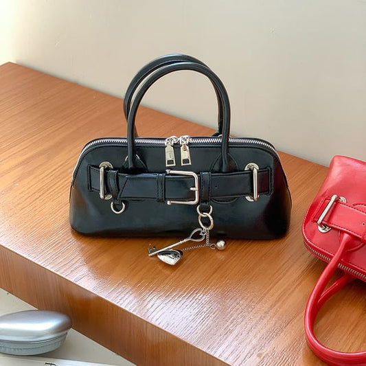 Bag Shoulder Faux Buckled Leather