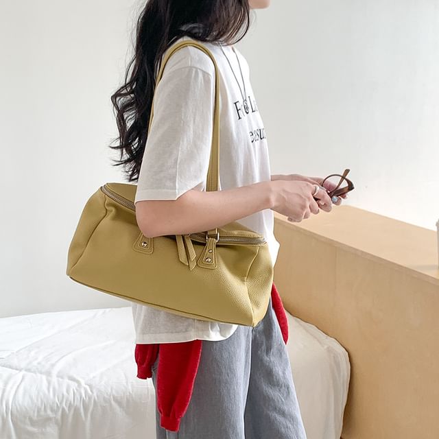 Leather Plain Faux Bag Shoulder