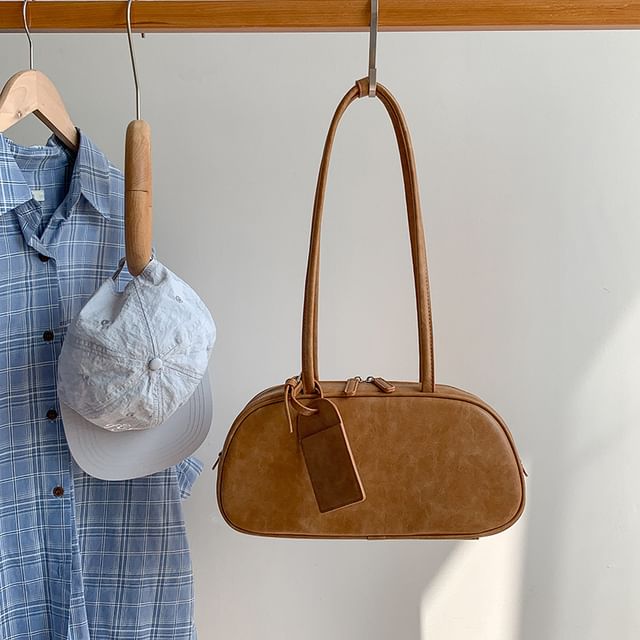 Bag Leather Plain Faux Shoulder