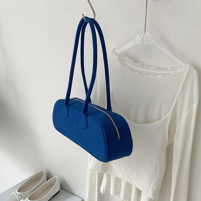 Leather Faux Bag Plain Shoulder