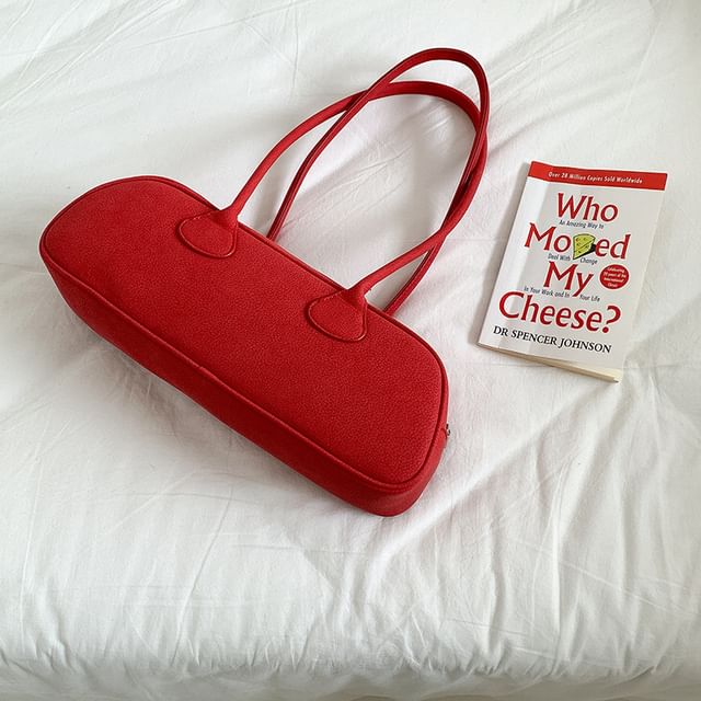 Leather Faux Bag Plain Shoulder