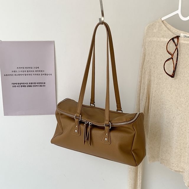 Leather Plain Faux Bag Shoulder