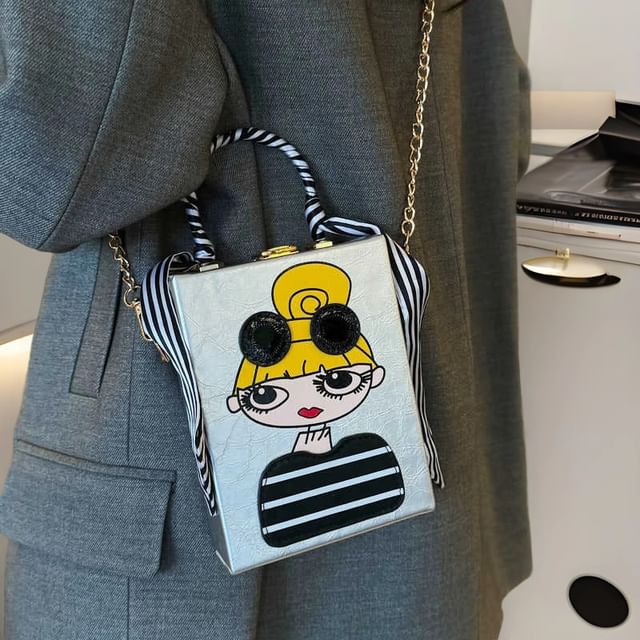 Chain Cartoon Bag Crossbody Strap Print