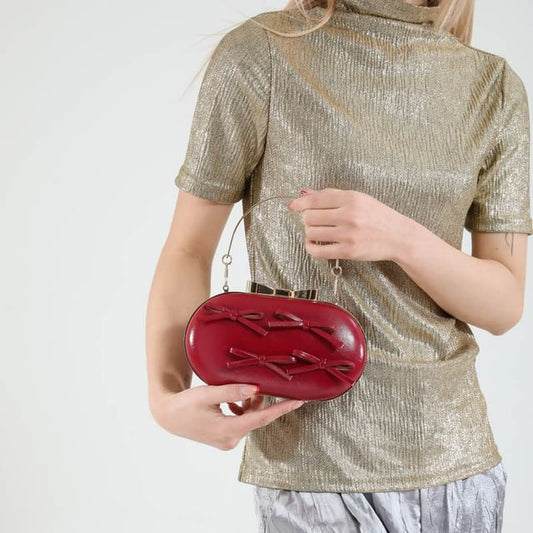 Strap Chain Crossbody Bow Bag