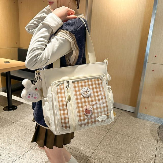 Tote Set: + Bag Gingham Multi-Pocket Badge