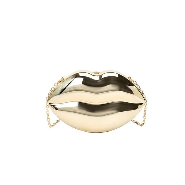 Chain Crossbody Strap Lips Bag
