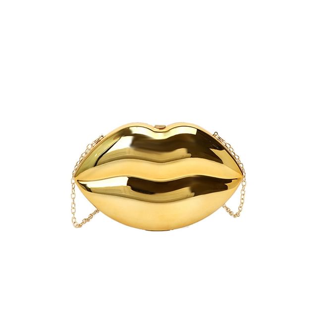 Chain Crossbody Strap Lips Bag