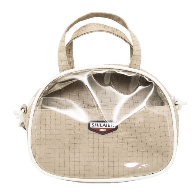 Lettering Plaid Crossbody Bag