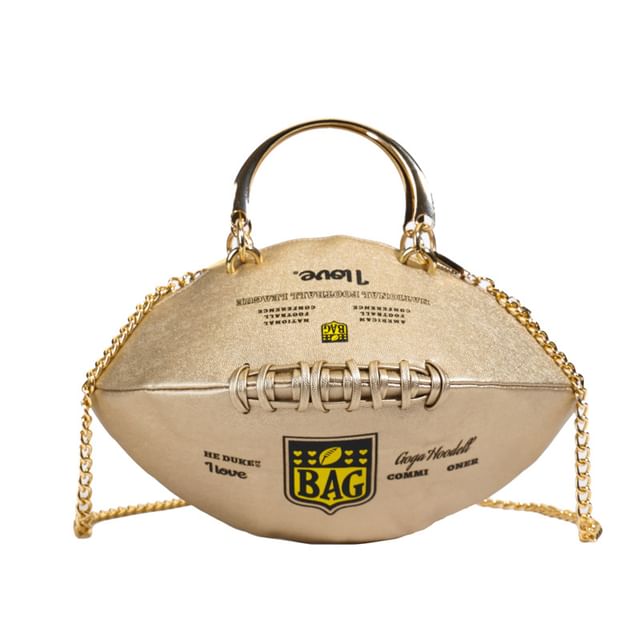 Chain Rugby Bag Crossbody Strap Lettering