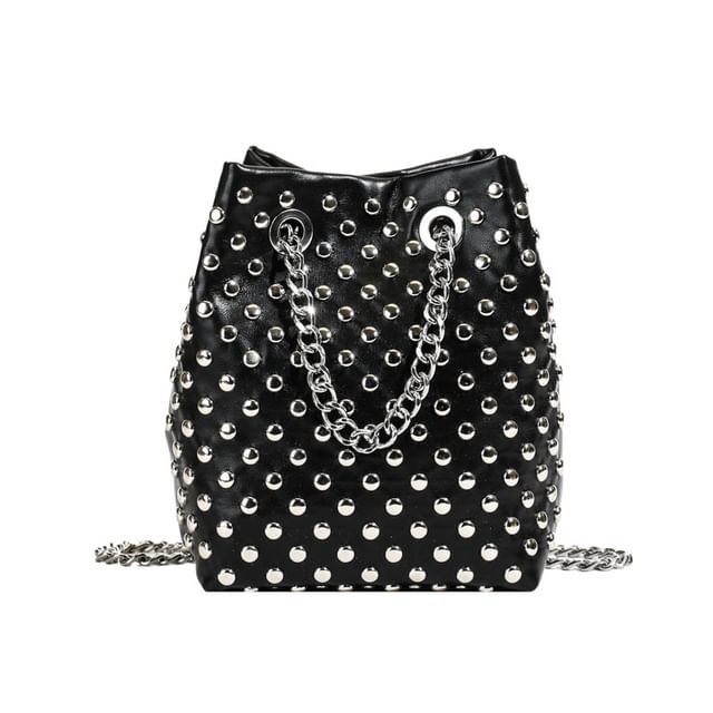 Studded Leaf Embroidered Faux Chain / Bag Strap Sequin Bucket