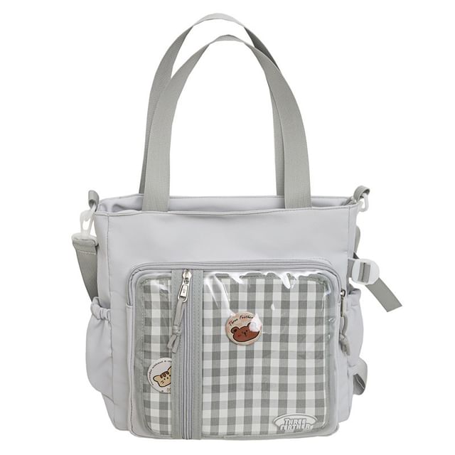 Tote Set: + Bag Gingham Multi-Pocket Badge