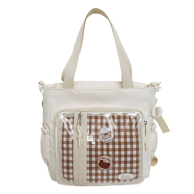 Tote Set: + Bag Gingham Multi-Pocket Badge