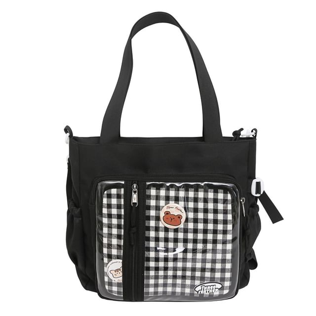 Tote Set: + Bag Gingham Multi-Pocket Badge