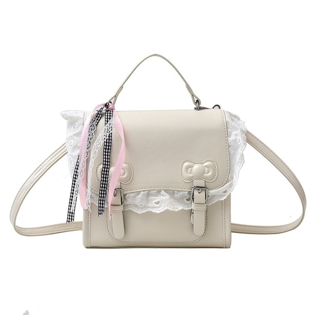 Lace Trim Backpack Bow Flap