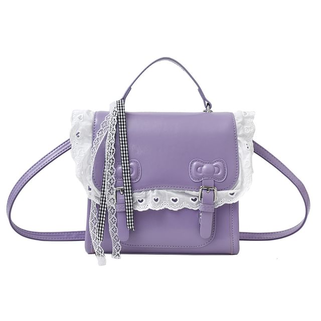 Lace Trim Backpack Bow Flap