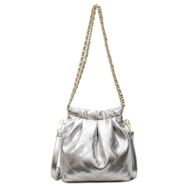 Strap Leather Shoulder Bag Quilted Faux Multi-Way Chain