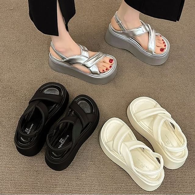 Platform Slingback Plain Sandals