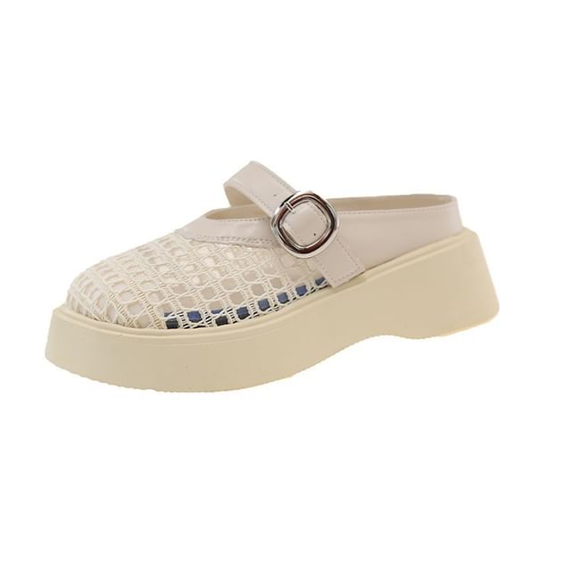 Platform Mules Mary Jane Cutout