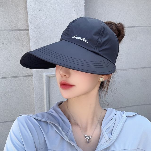 Visor Lettering Embroidered Cap