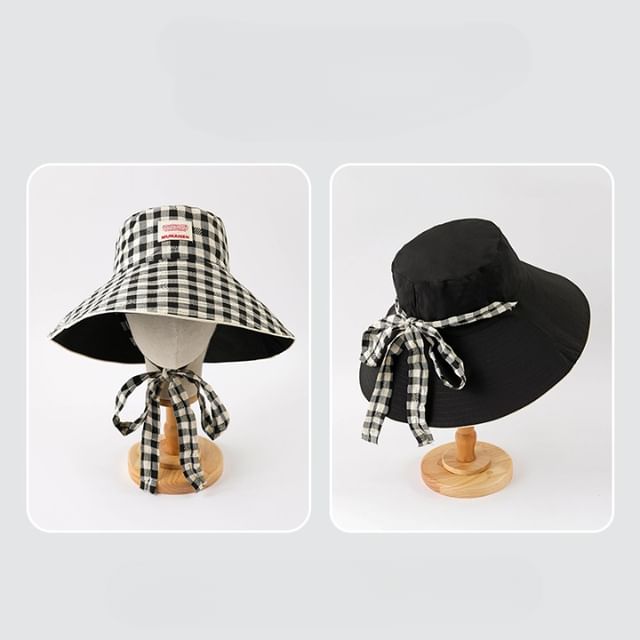 Boonie Applique Plaid Hat