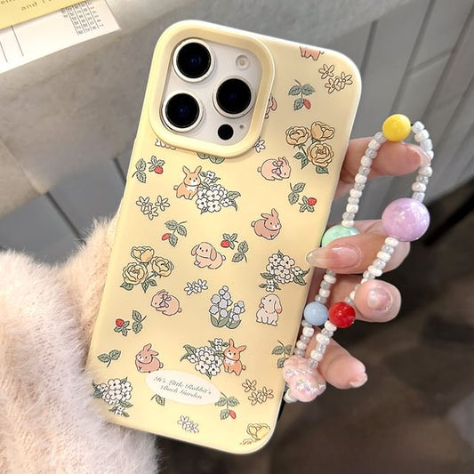 / Strap Phone Bead Case Set Print Rabbit