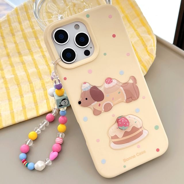 Phone Print Set / Bead Dog Strap Case