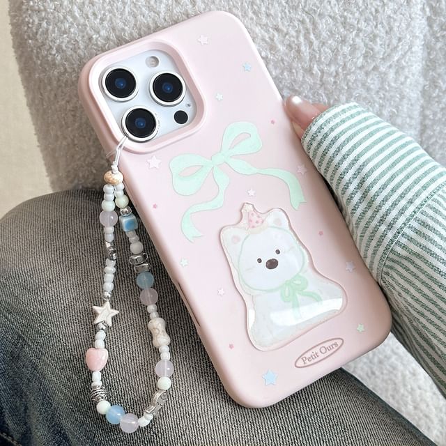 Phone Set / Bead Case Strap Dog Print