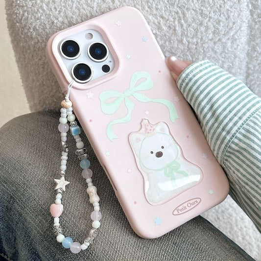 Phone Set / Bead Case Strap Dog Print