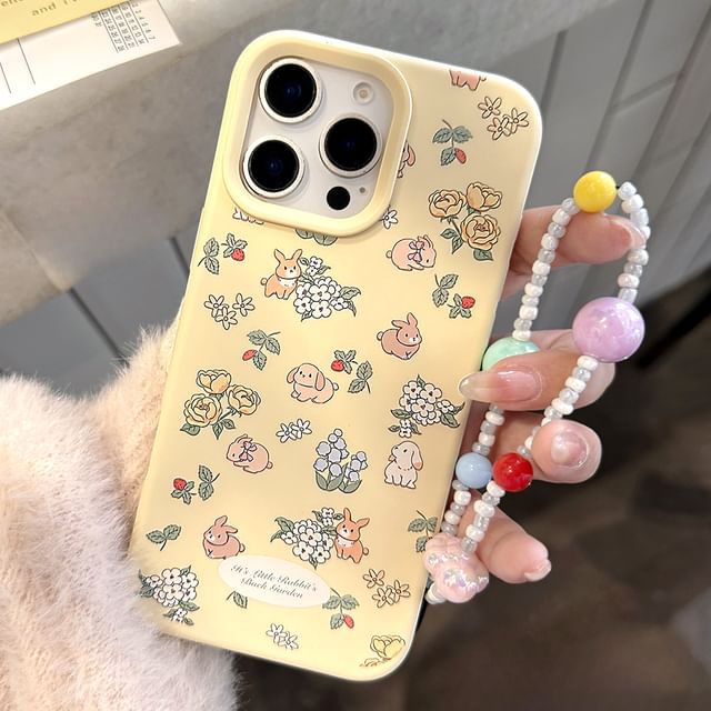 / Strap Phone Bead Case Set Print Rabbit