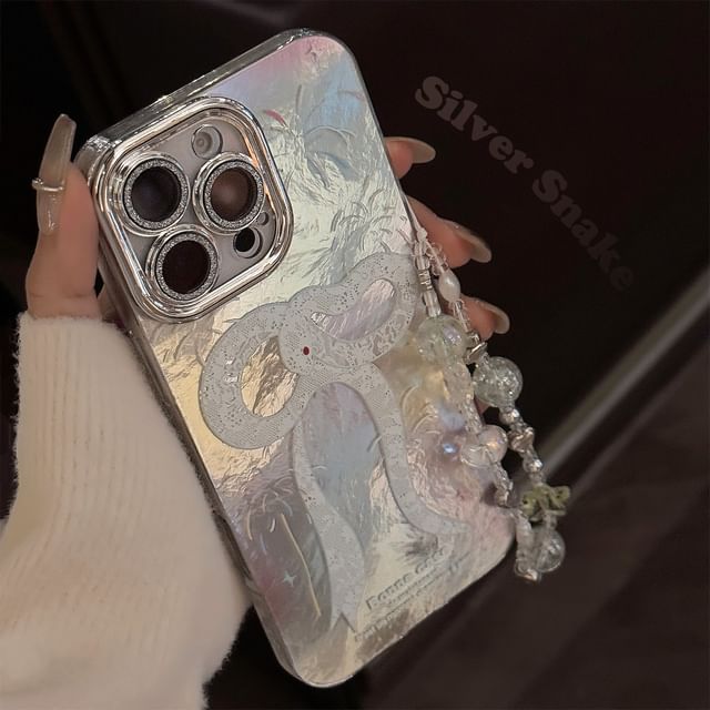 Phone / Set Strap Bead Snake Print Case