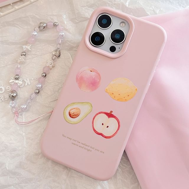 / Fruit Case Set Strap Phone Print Bead