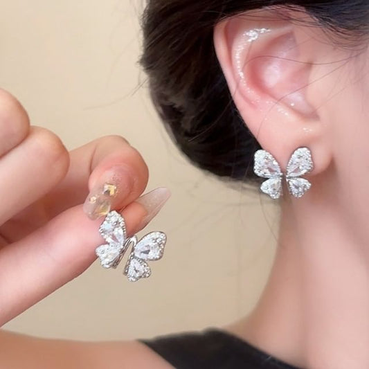 Stud Rhinestone Earring Butterfly
