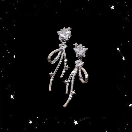Bow Drop Alloy Rhinestone Earring Star