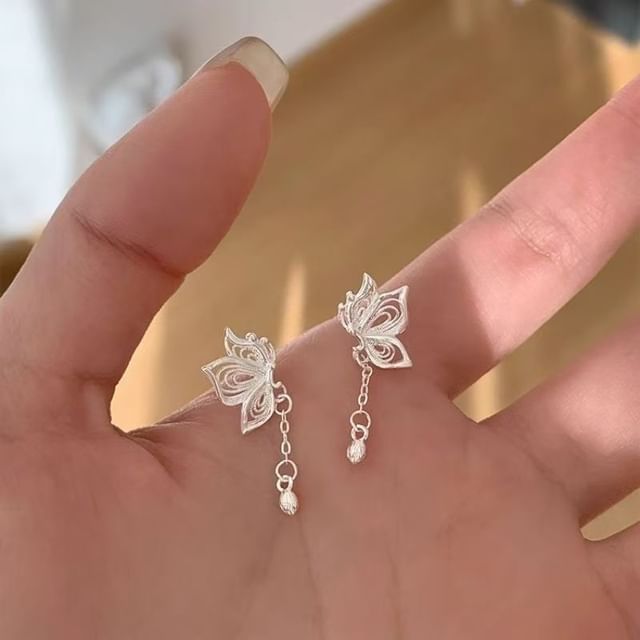 Drop Alloy Butterfly Earring
