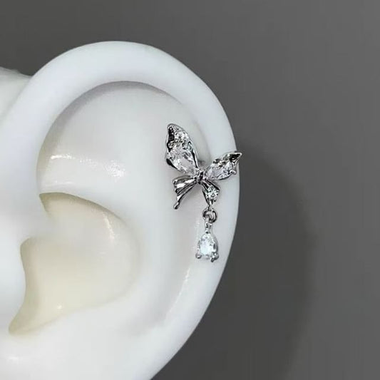 Butterfly Rhinestone Earring Alloy Drop