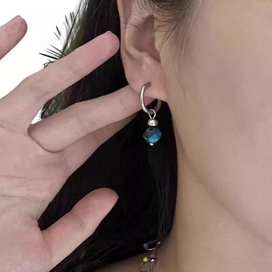 Gemstone Faux Earring Drop Alloy